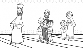Das Gemeinschaftsgebet im Islam als Ausmalbild für muslimische Kinder von Amir Al Zubi