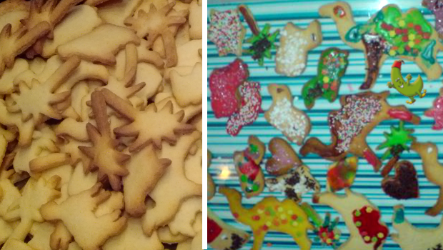 So kann man aus einfachen Ausstechplätzchen bunte Festgebäcke für Kinder machen.
