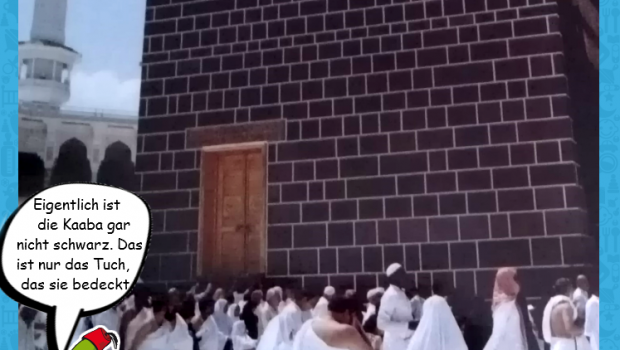 So sieht die Kaaba ohne ihr schwarzes Tuch aus