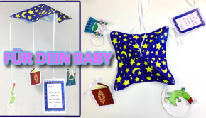 Ein muslimisches Mobilee ist eine Dekoration für das Babybett